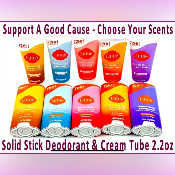 Lume & Mando Cream Deodorant Tube & Solid Stick Deodorant Matching Scent Choose - Picture 3 of 7